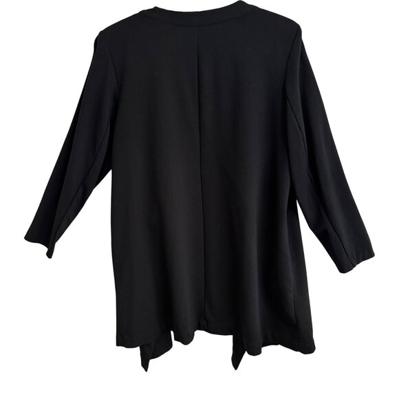 Lane Bryant Black Cascade Front Ponte Overpiece Cardigan SZ 18/20 Professional - Picture 2 of 6